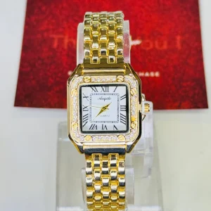 Gold White zircon Santos Watch For ladies