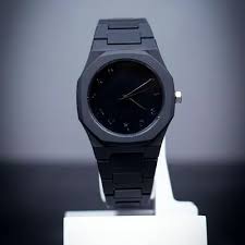 Black/White  Carbon Fiber Arabic Aura Watch